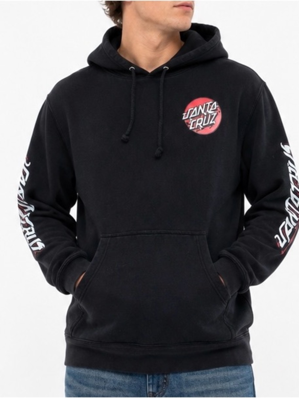 Santa‎ Cruz Skateboards Dot Logo Pullover Hoodie Black NHS Medium  Skate
